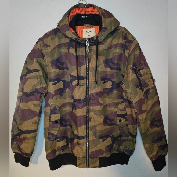 Vans Off The Wall Kilroy Hooded MTE Bomber Camo Jacket Mens size L - Picture 2 of 13